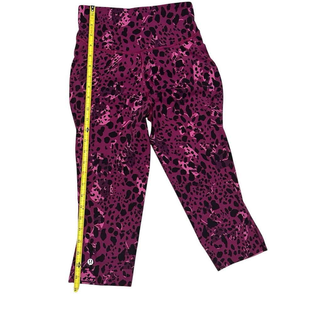 Lululemon Cheetah Camo Women's High Rise Crop Leggings Magenta Purple/Pink Size6 - Picture 11 of 12